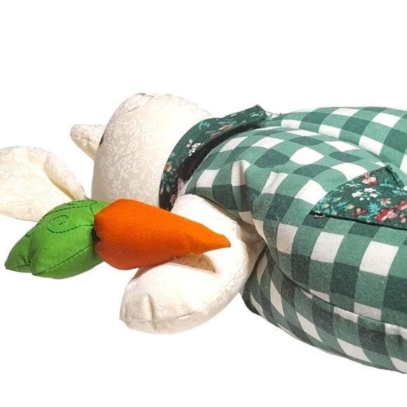 Pier 1 Imports Plaid Gingham Bunny Rabbit Overstuffed Plush 12" - Picture 6 of 7